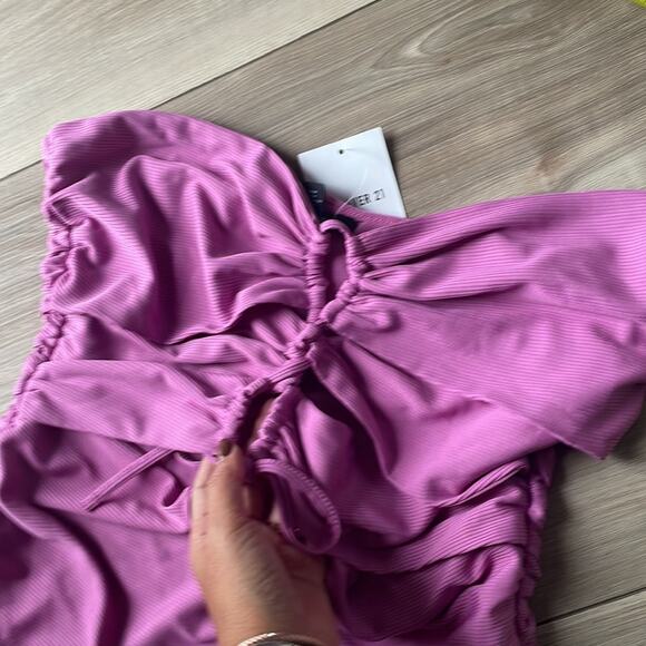 Forever 21 Pink Tube Top Strappy Mini Dress NWT Sz Large - Picture 3 of 3